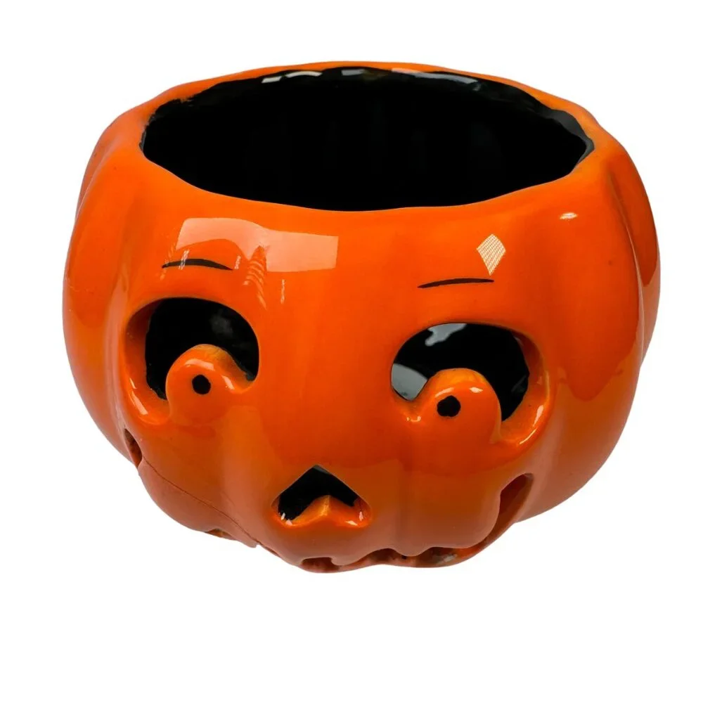 Bath & Body Works Jack O Lantern Pumpkin Orange Candle Holder Harry Slatkin 2011 - Picture 2 of 9